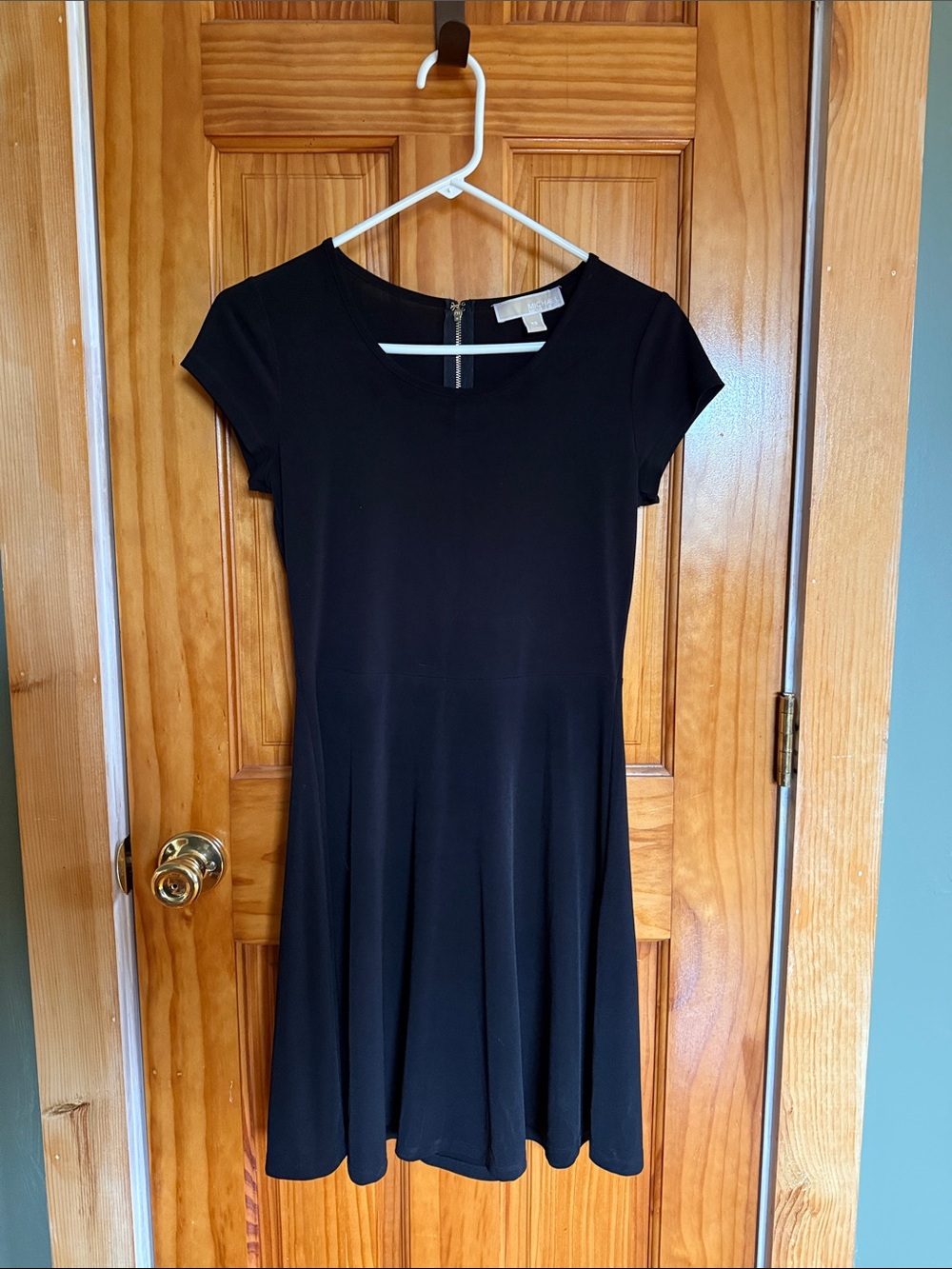 MICHAEL Michael Kors Black Cap-Sleeve Fit & Flare Mini Dress